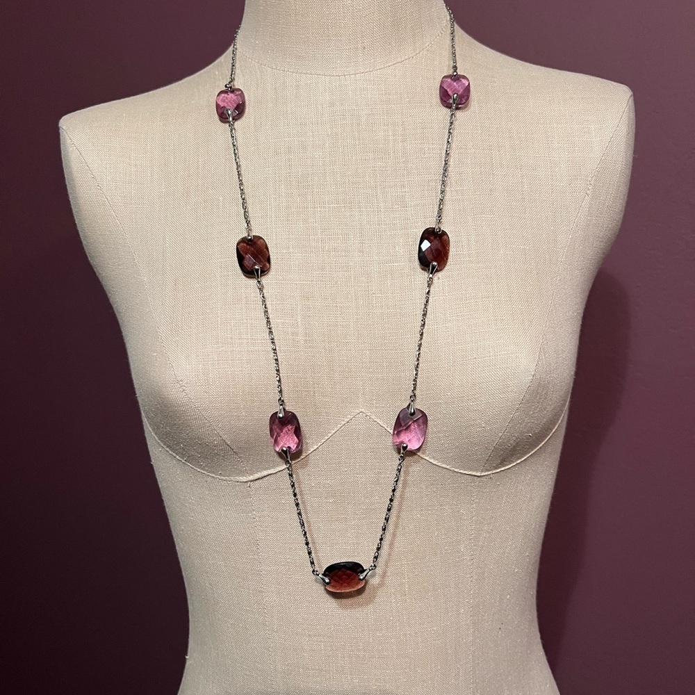 💜Purple & Silver Long Necklace from Ann Taylor 🩶